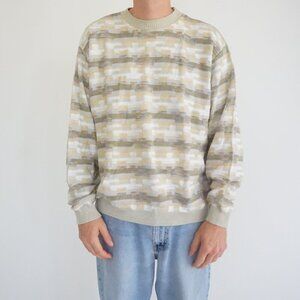 Tosani Canada Neutral Textured Knit Sweater Retro 90s Eclectic Grandpa Style L